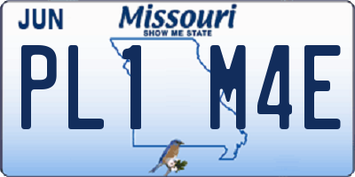 MO license plate PL1M4E