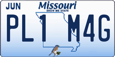 MO license plate PL1M4G