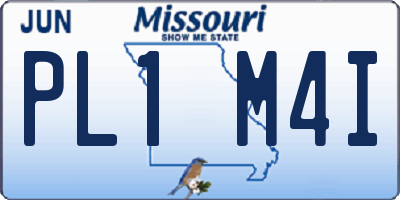 MO license plate PL1M4I
