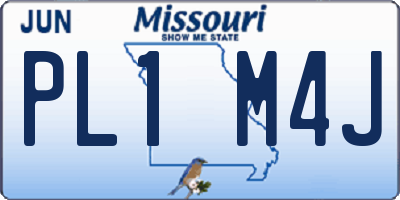 MO license plate PL1M4J
