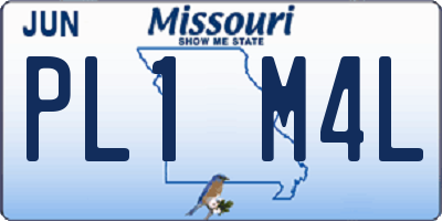 MO license plate PL1M4L