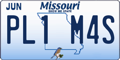 MO license plate PL1M4S