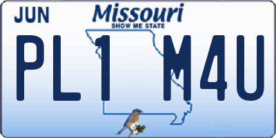 MO license plate PL1M4U