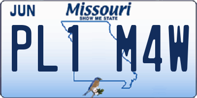 MO license plate PL1M4W