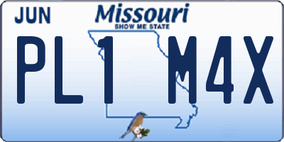 MO license plate PL1M4X