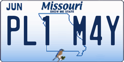 MO license plate PL1M4Y