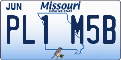 MO license plate PL1M5B