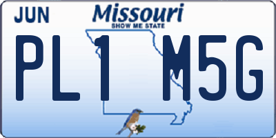 MO license plate PL1M5G