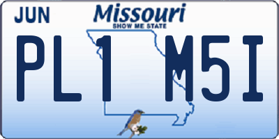 MO license plate PL1M5I