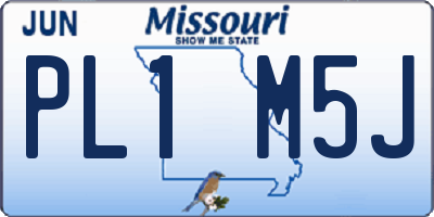 MO license plate PL1M5J