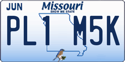 MO license plate PL1M5K