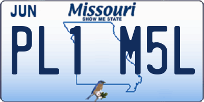 MO license plate PL1M5L