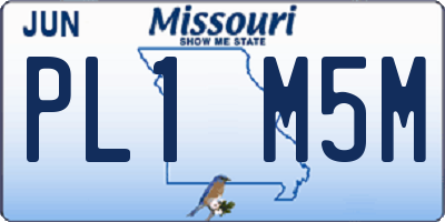 MO license plate PL1M5M