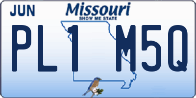 MO license plate PL1M5Q