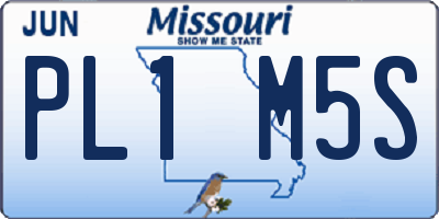 MO license plate PL1M5S