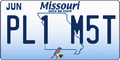MO license plate PL1M5T