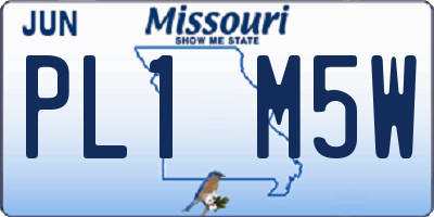 MO license plate PL1M5W