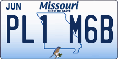 MO license plate PL1M6B