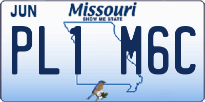 MO license plate PL1M6C