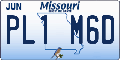 MO license plate PL1M6D