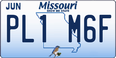 MO license plate PL1M6F