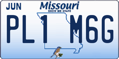 MO license plate PL1M6G