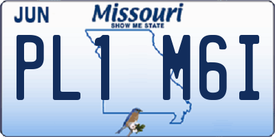 MO license plate PL1M6I