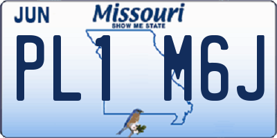 MO license plate PL1M6J
