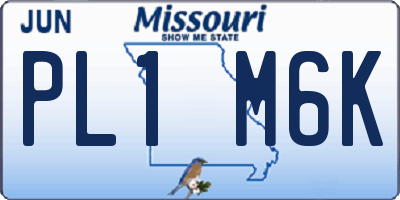 MO license plate PL1M6K