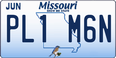 MO license plate PL1M6N