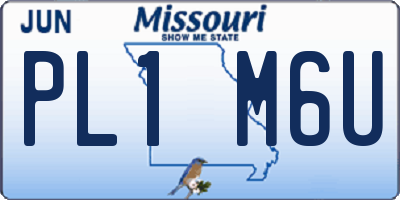MO license plate PL1M6U