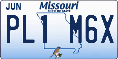 MO license plate PL1M6X