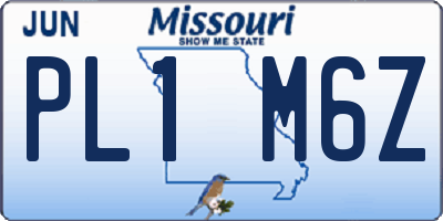 MO license plate PL1M6Z