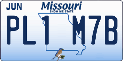 MO license plate PL1M7B