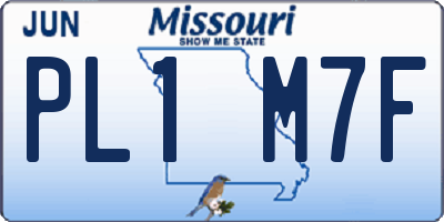 MO license plate PL1M7F