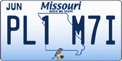 MO license plate PL1M7I