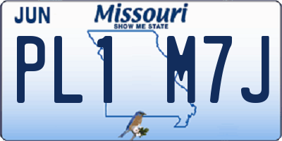 MO license plate PL1M7J