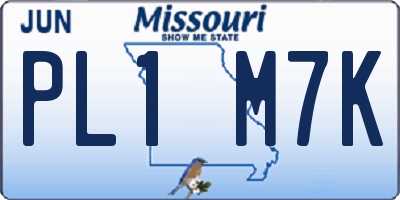 MO license plate PL1M7K