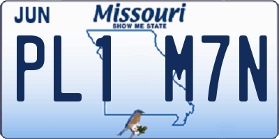 MO license plate PL1M7N