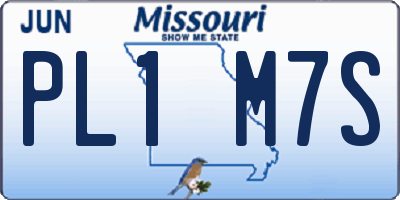 MO license plate PL1M7S