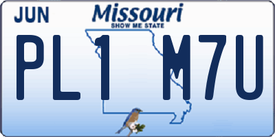 MO license plate PL1M7U