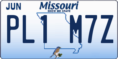 MO license plate PL1M7Z