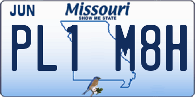 MO license plate PL1M8H