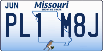 MO license plate PL1M8J