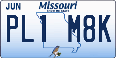 MO license plate PL1M8K
