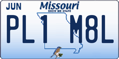 MO license plate PL1M8L