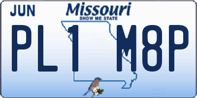 MO license plate PL1M8P
