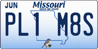 MO license plate PL1M8S