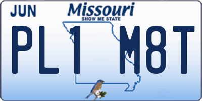 MO license plate PL1M8T