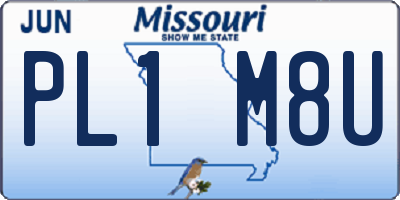 MO license plate PL1M8U
